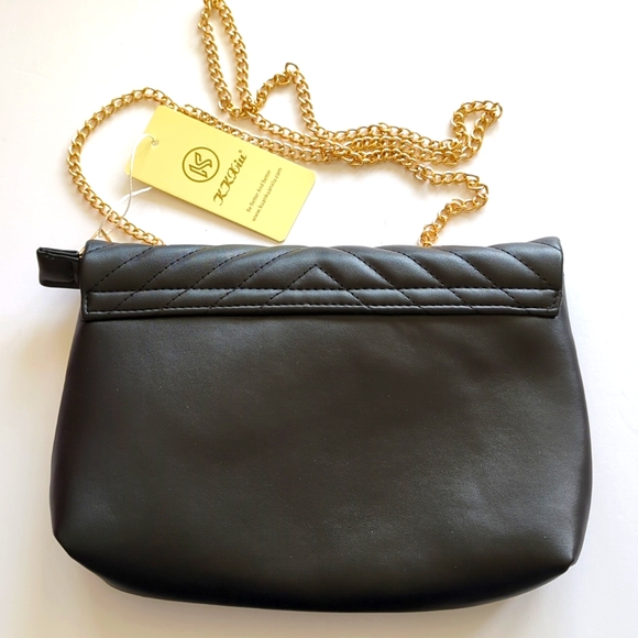 KKXIU Small Black Quilted Shoulder Bag NWT - Picture 3 of 6